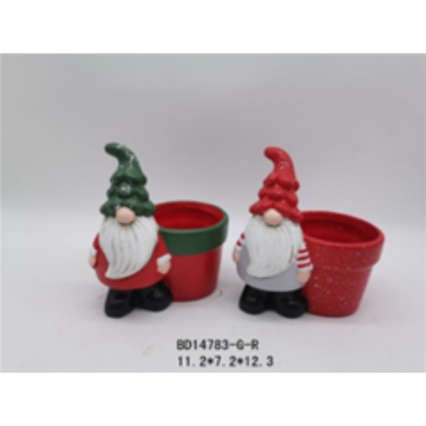 Classic Red-Green Terracotta Holiday Pot