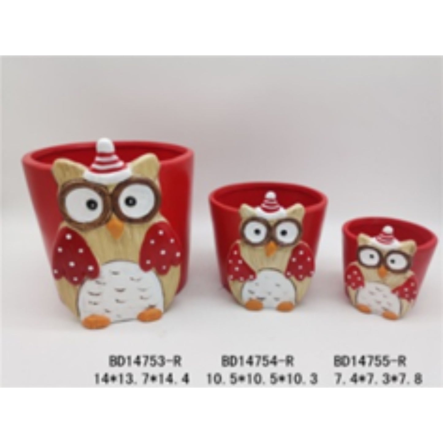 Holiday Edition Terracotta Ceramic Christmas Planter Trio