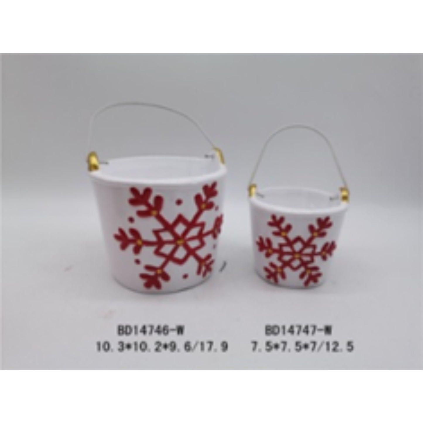 Charming White Ceramic Terracotta Christmas Planter Set