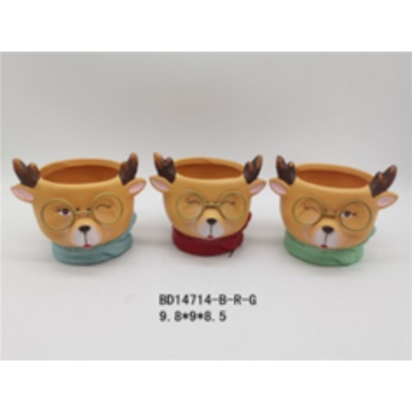 Colorful Terracotta Ceramic Holiday Planter Set