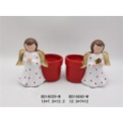 Holiday White Ceramic Terracotta Christmas Flower Pot Set