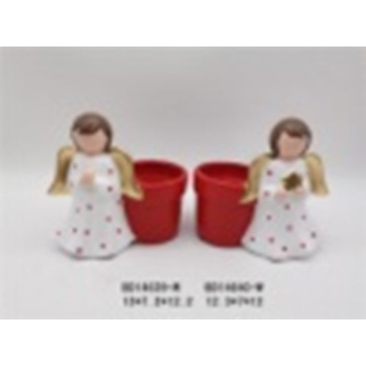 Holiday White Ceramic Terracotta Christmas Flower Pot Set