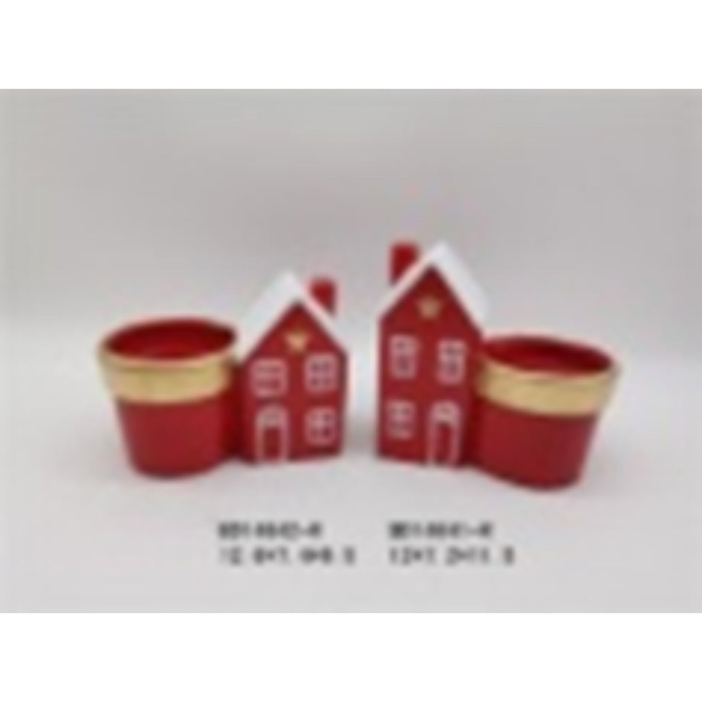 Holiday Glazed Terracotta Christmas Flower Pot Duo