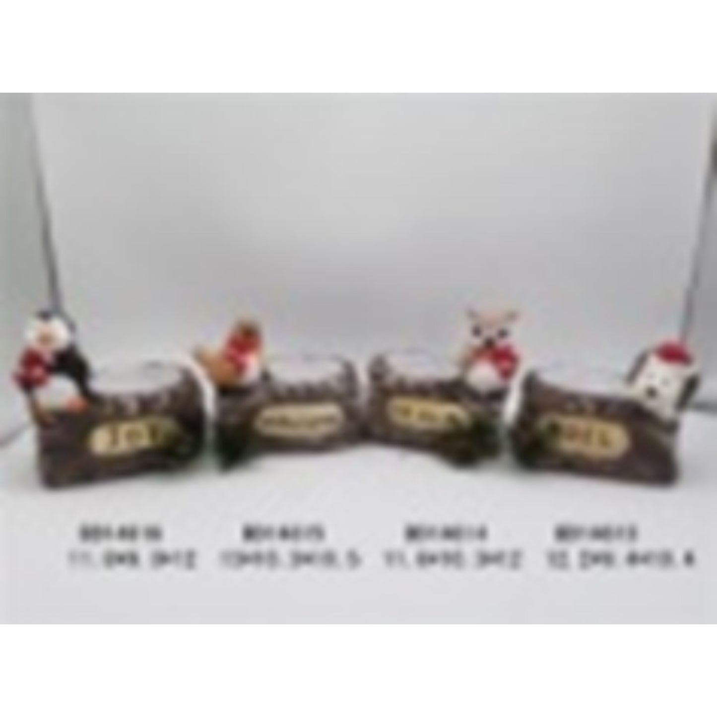 Holiday Glazed Terracotta Ceramic Christmas Planter Set