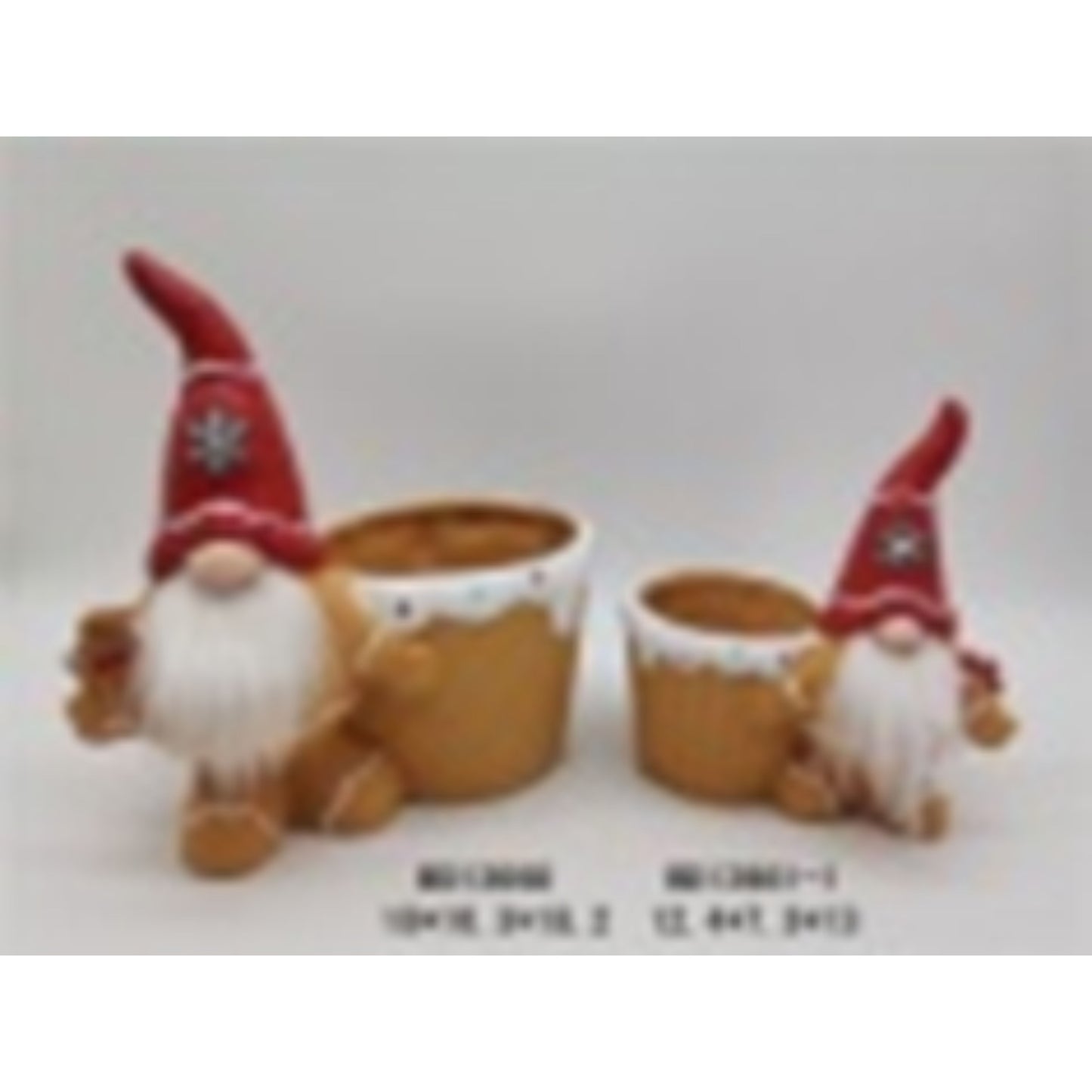 Holiday Charm Terracotta Ceramic Christmas Planter Set
