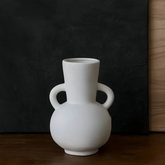 Modern Dolomite Ceramic Vase in Neutral Tone