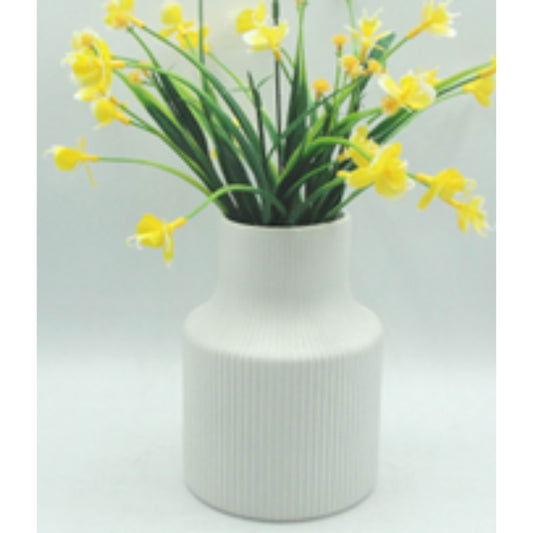 Matte Dolomite Ceramic Vase with Rounded Form