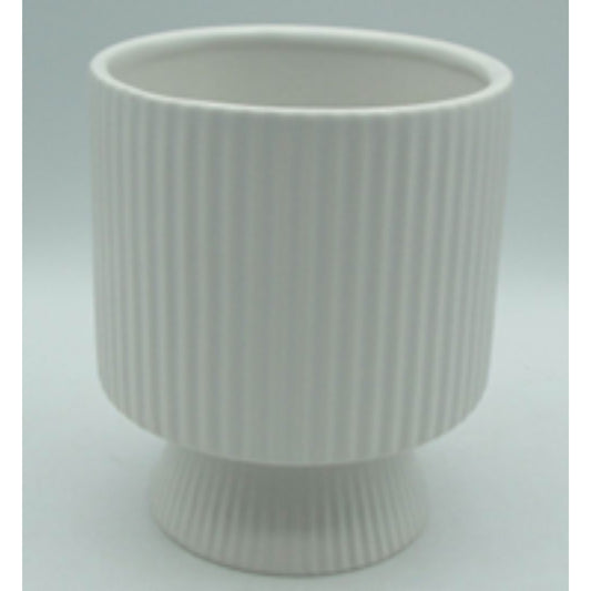 DYH23P608 W Dolomite Ceramic Vase with Soft Matte Finish