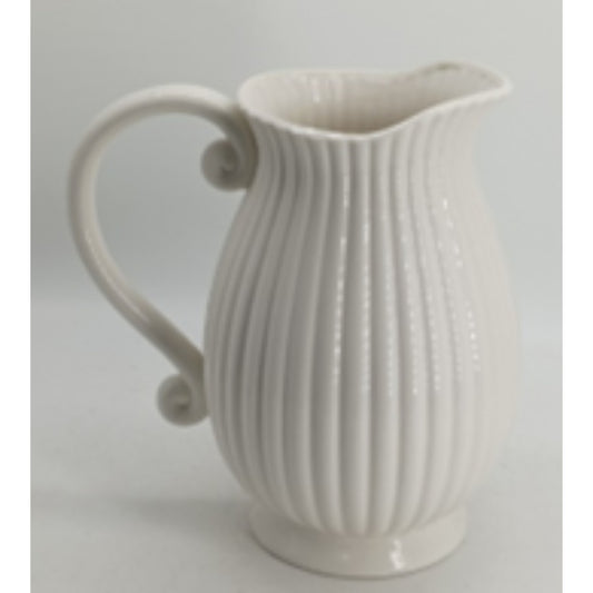 NP24-1543 Textured Stoneware Flower Vase with Sculptural Design