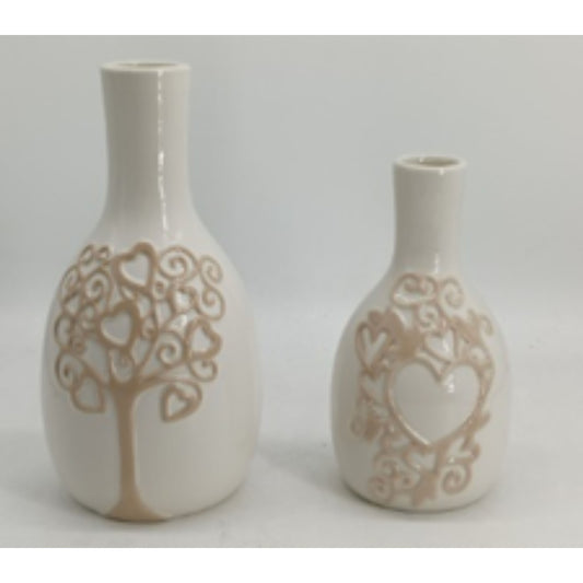 NP2567 & NP2568 Stoneware Ceramic Vase Set with Elegant Designs