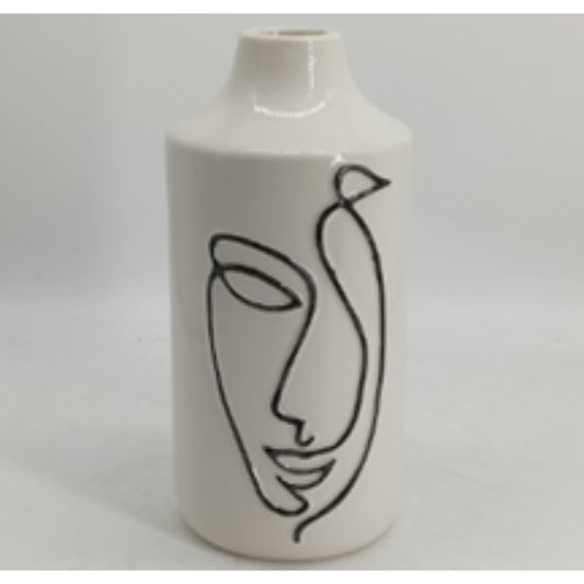 NP2572 Stoneware Ceramic Flower Vase with Textured Finish