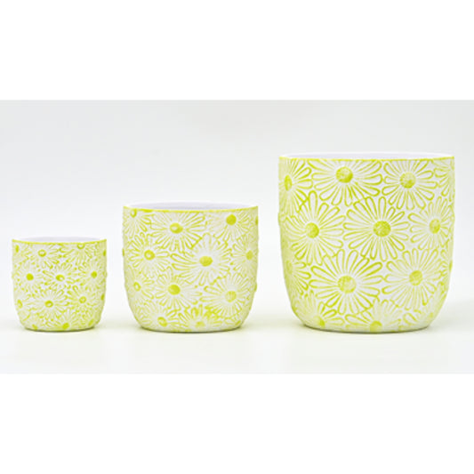 Stackable Modern Flower Pot Set NPF3367-Y / NPF3368-Y / NPF3369-Y