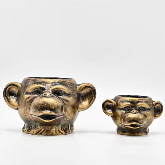 Decorative Monkey Flower Pot Set NPF3348 & NPF3353