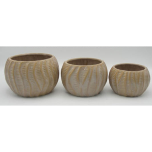 Textured Round Flower Pot Set DYH19H113BC Series