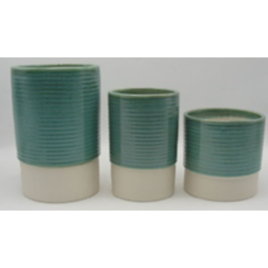 Textured Stoneware Flower Pot Set DYH23R101 Series