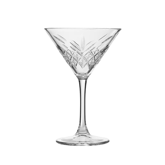 Pasabahce 440176 8oz Crystal Cut Triangular Martini Glass