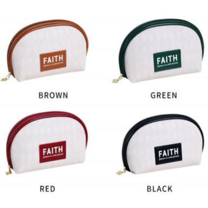 RH2305 Quilted Semi-Round Leather Handheld Makeup Bag