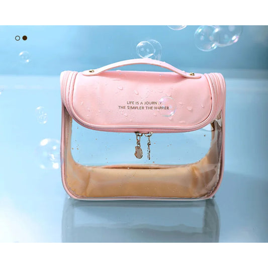 RH2304 Semi-Transparent Hanging Leather Toiletry Bag