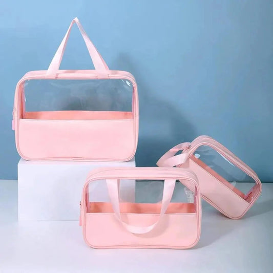 RH2301/RH2302/RH2303 Semi-Transparent Leather Handheld Toiletry Bags