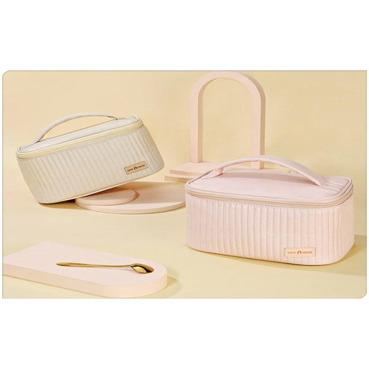 RH2226 Flip-Top Cake Style Makeup Bag – PU Leather with Creamy Finish