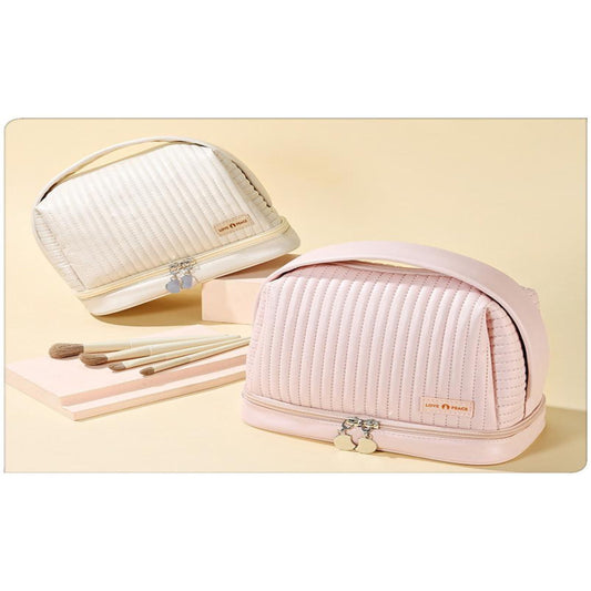 RH2227 Toast Cake Style Makeup Bag – PU Leather with Creamy Finish