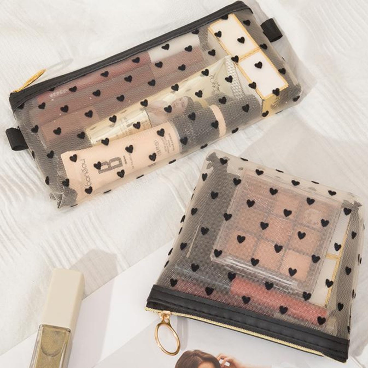 Heart Design Mesh Storage Bags - Model LG0028 & LG0027