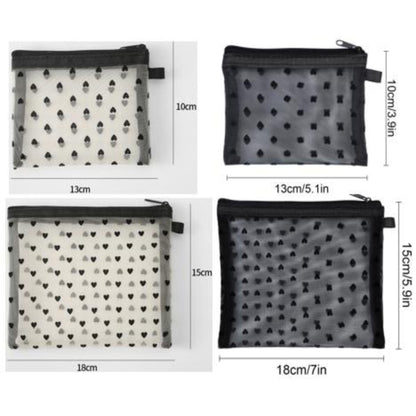 Heart Design Mesh Pouches - Model LG0015 & LG0014