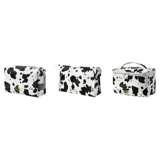 Cosmetic Bag RH113 / RH114 / RH115 – Cow Print PU Makeup and Storage Pouches