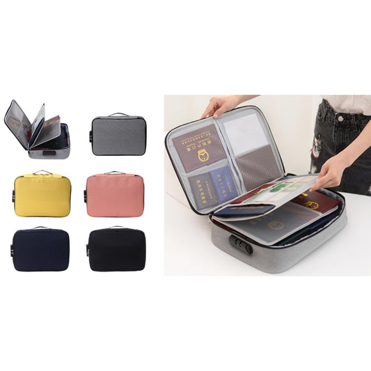 Documents Case RH407 – Triple-Layer Lockable Polyester Travel Organizer