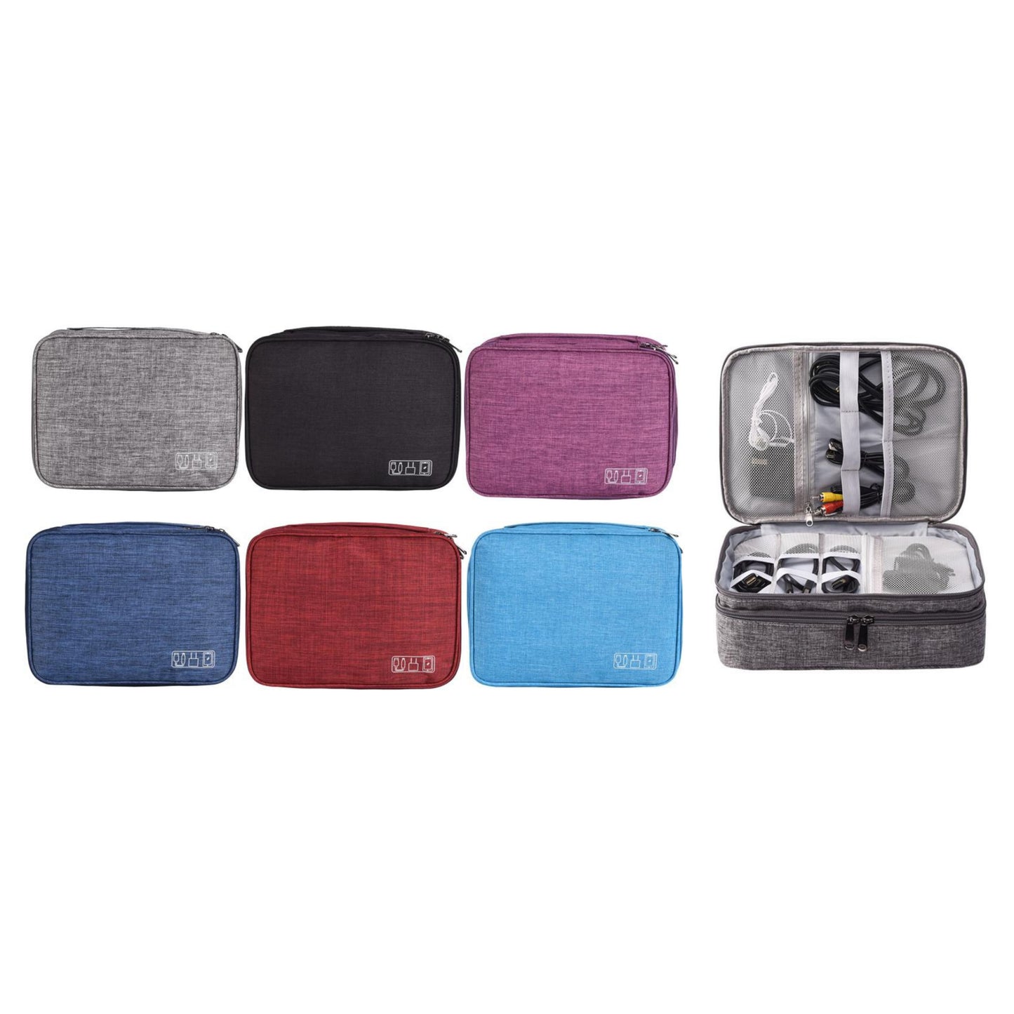 Travel Digital Bag RH916 – Triple-Layer Polyester Electronics Organizer
