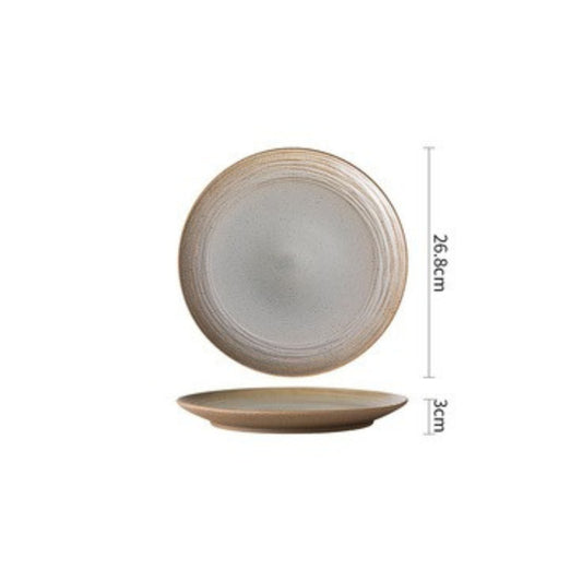 Ocean Series stoneware plate with gentle curves and coastal elegance