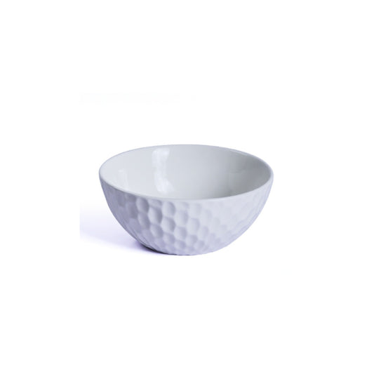 Porcelain bowl with soft curves and glossy white finish