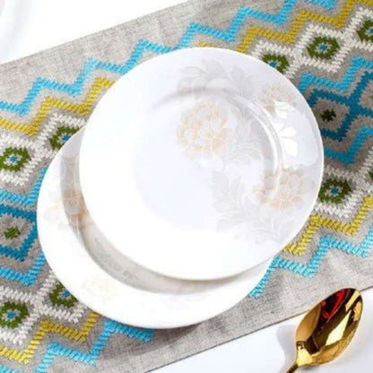 Ya bone china crockery set with floral print and graceful detailing
