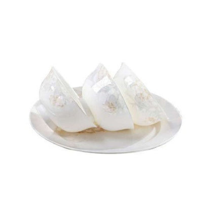 Ya bone china crockery set with floral print and graceful detailing