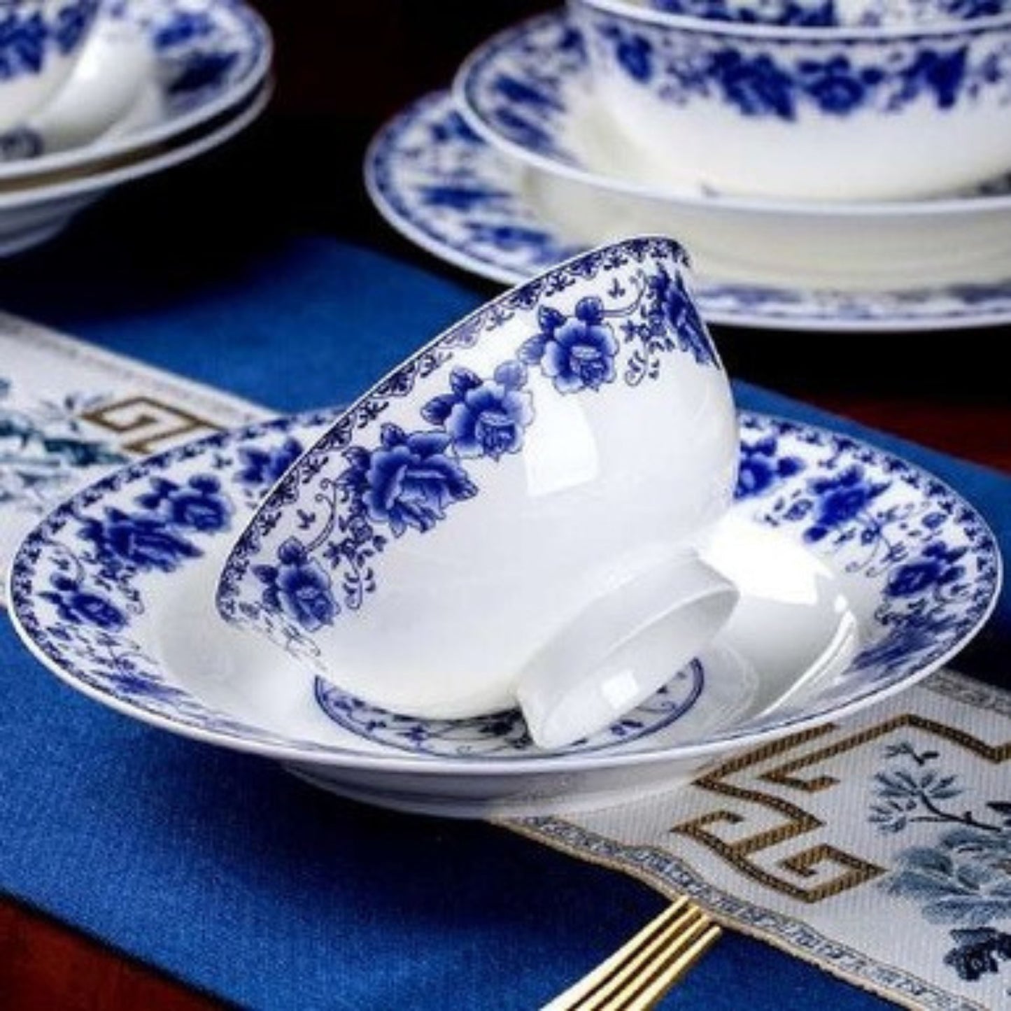 Blissful Rose bone china crockery set