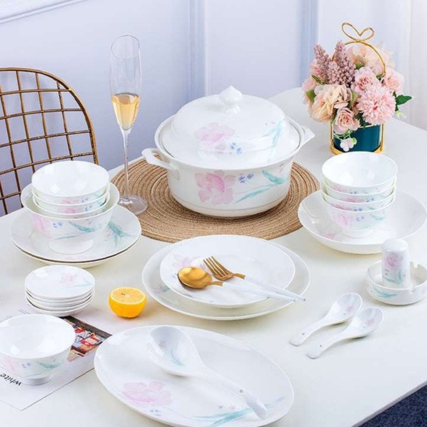 Floral Fairy bone china crockery set