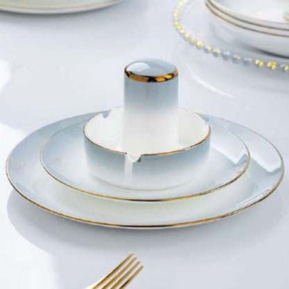 Starlit Gradient Gray bone china crockery set