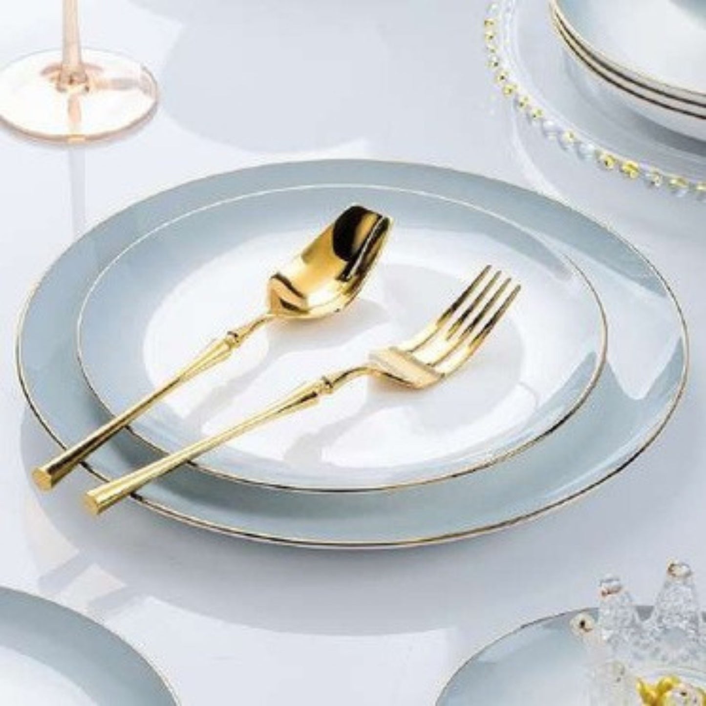 Starlit Gradient Gray bone china crockery set