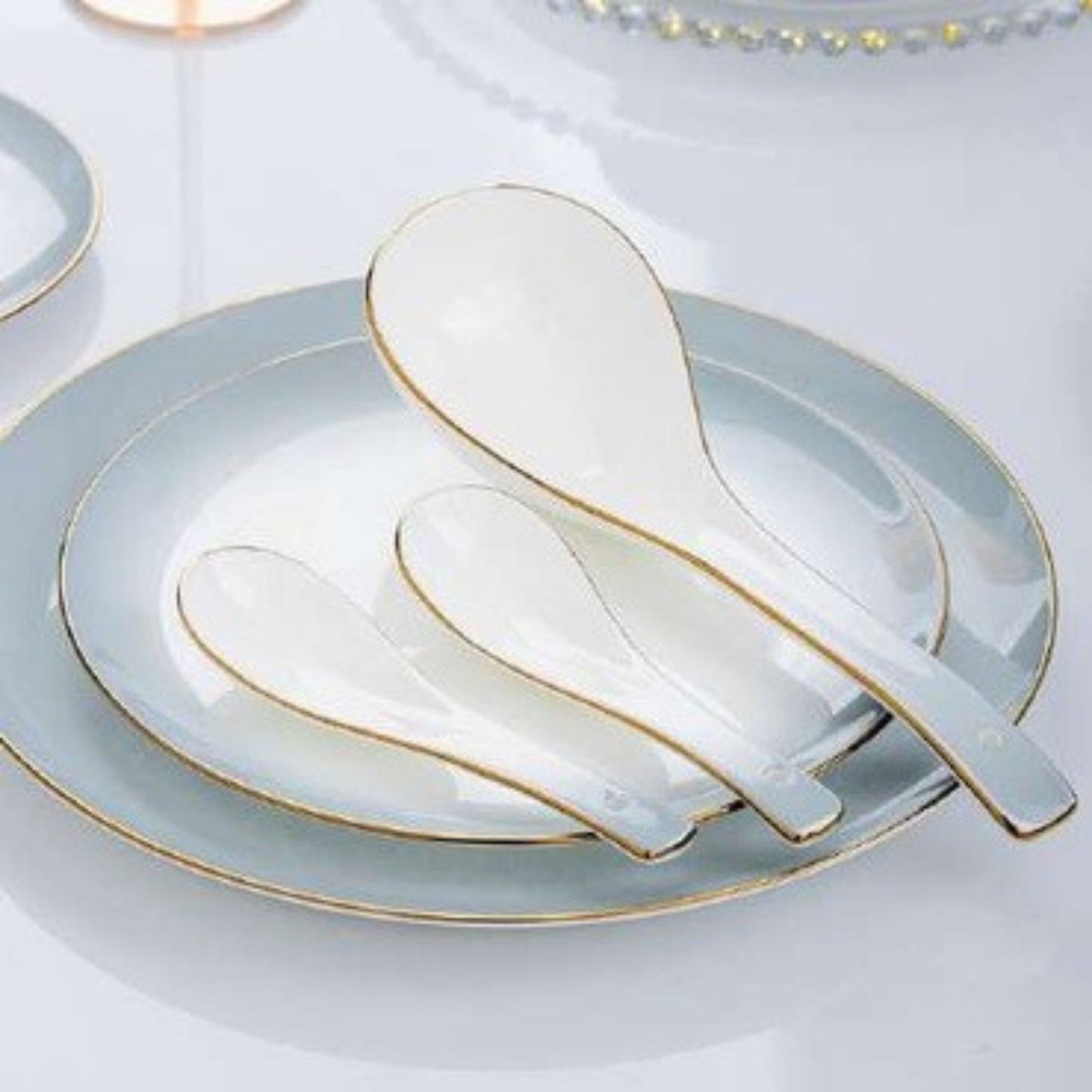 Starlit Gradient Gray bone china crockery set