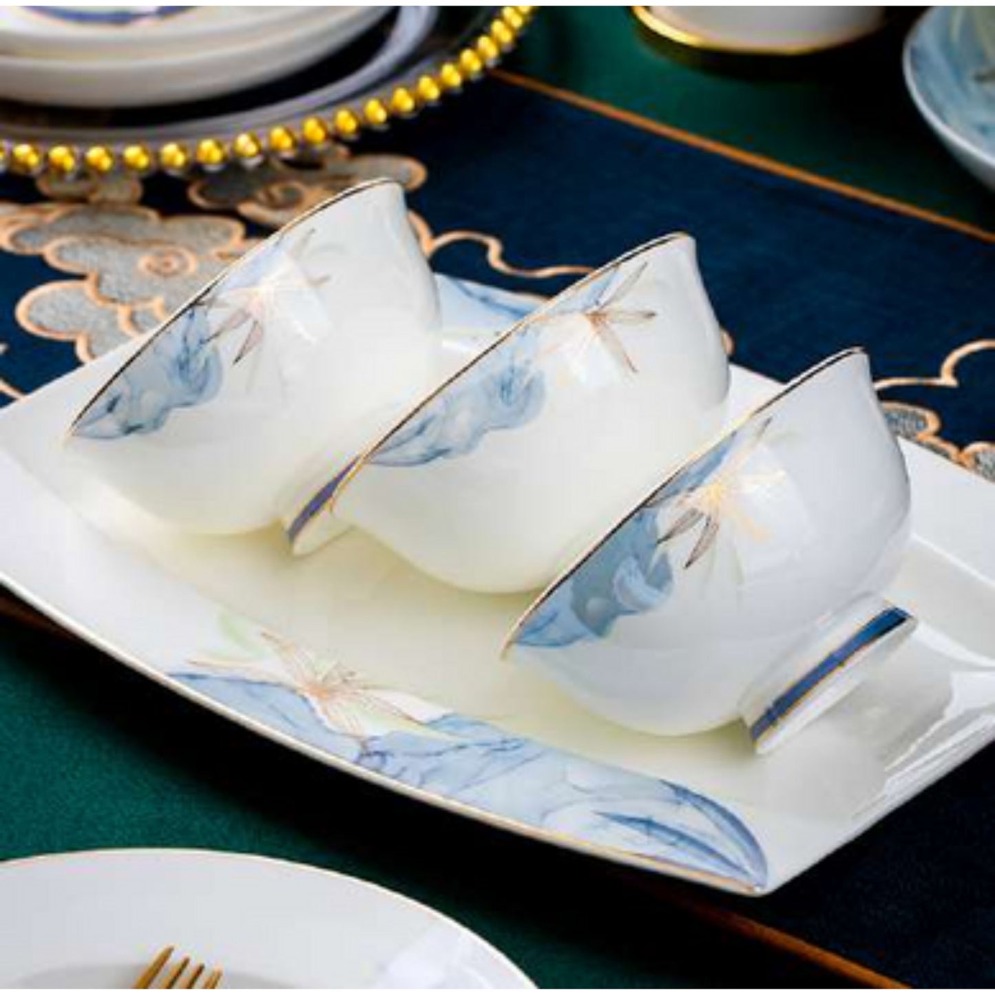 Azure Ripple bone china crockery set