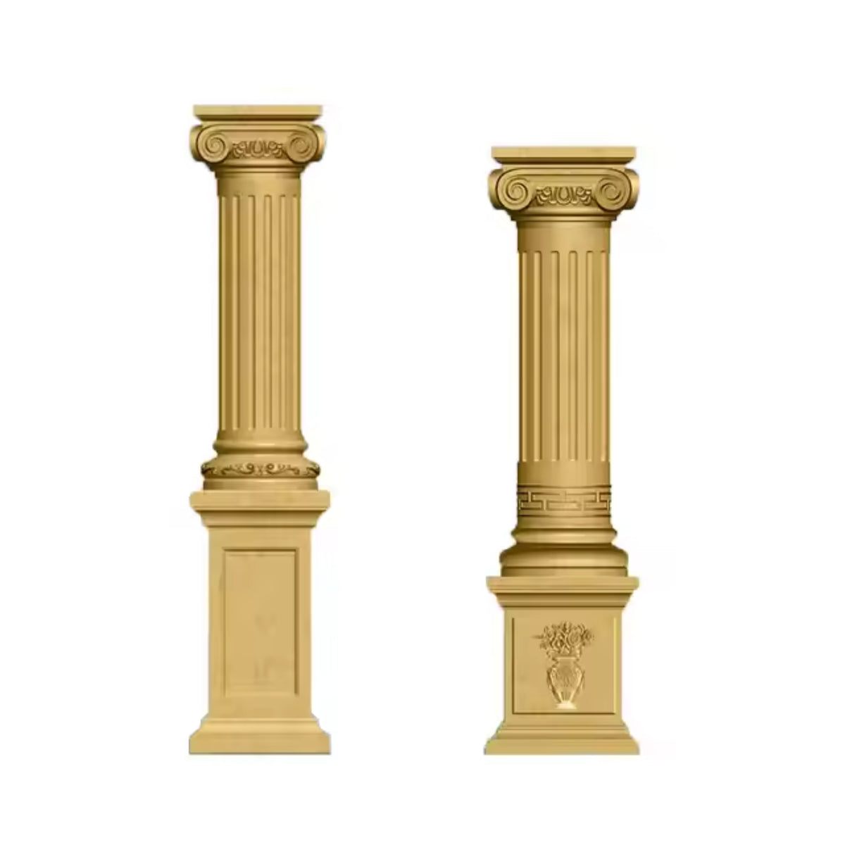 R-10 Decorative Round Pillar with Molded Base and Head – 3480mm Total ...