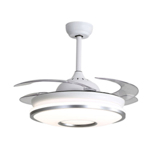 KBS-Y42116 Retractable Matte White Ceiling Fan with LED Light