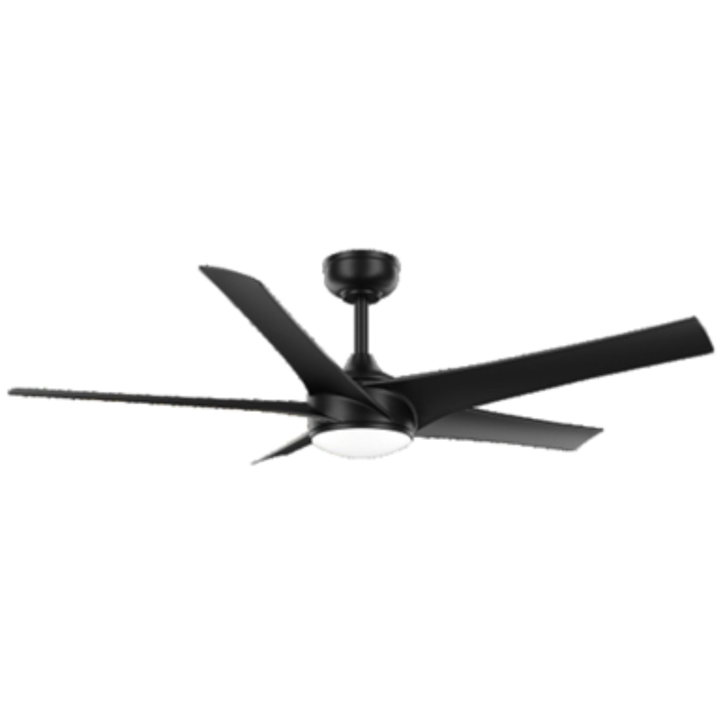 KBS-52K165 Matte Black Ceiling Fan with Black Blades and LED Light