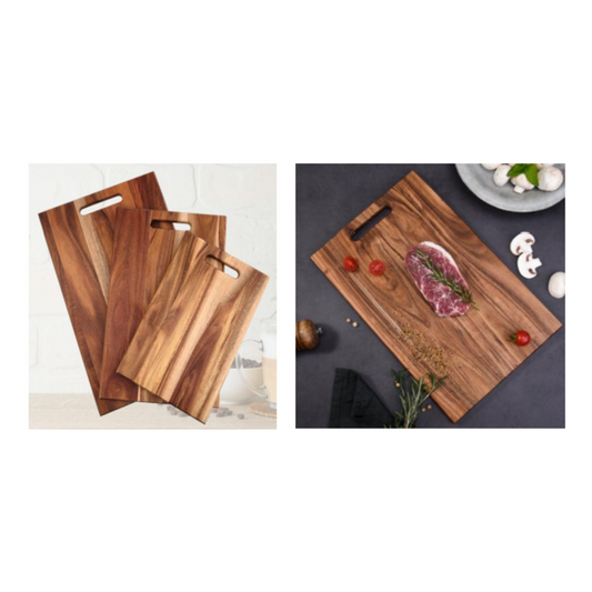 Classic Acacia Wood Cutting Board Set with Varnish Finish