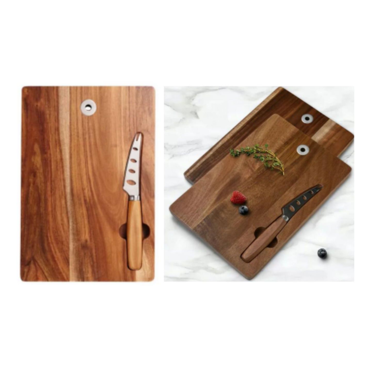 Acacia Wooden Cheese Board Set with Stainless Steel Tools