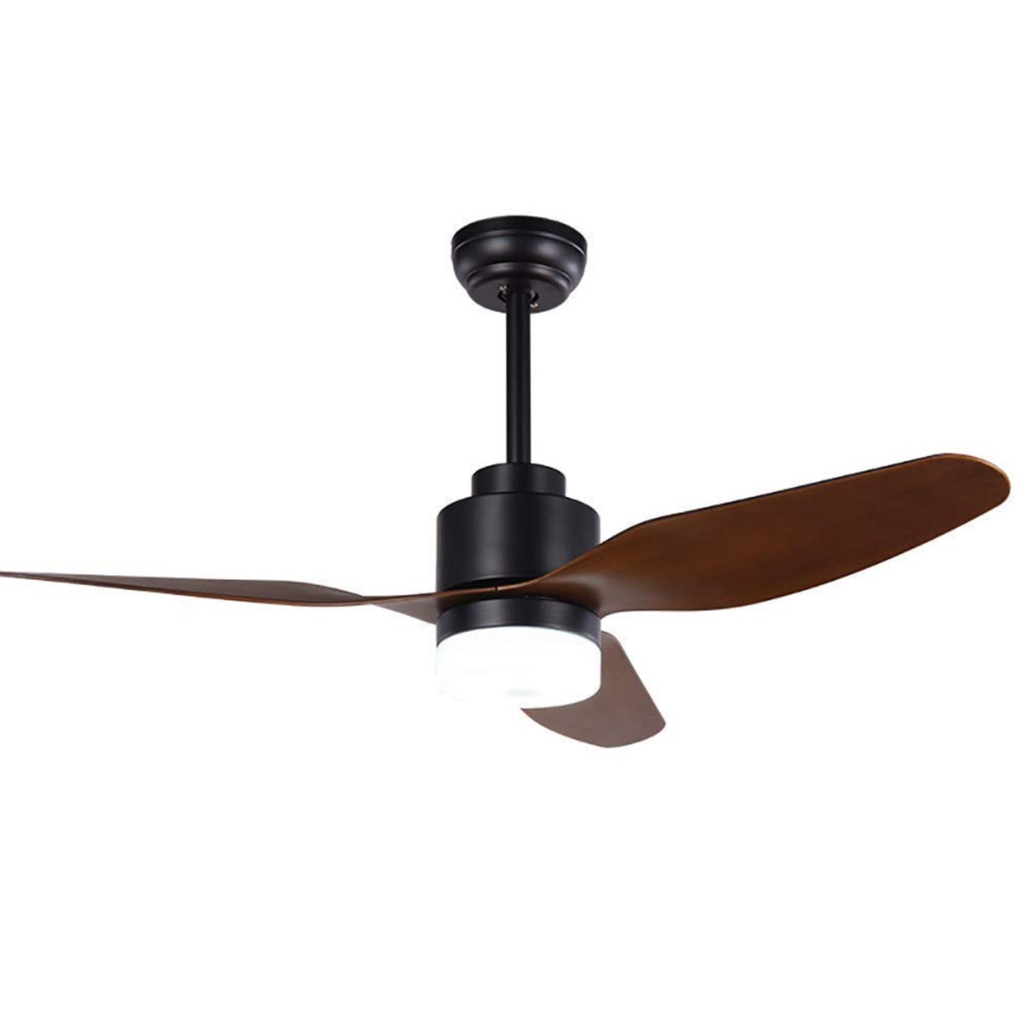 KBS-4701 Matte Black Walnut Ceiling Fan with 3 Blades and LED Light