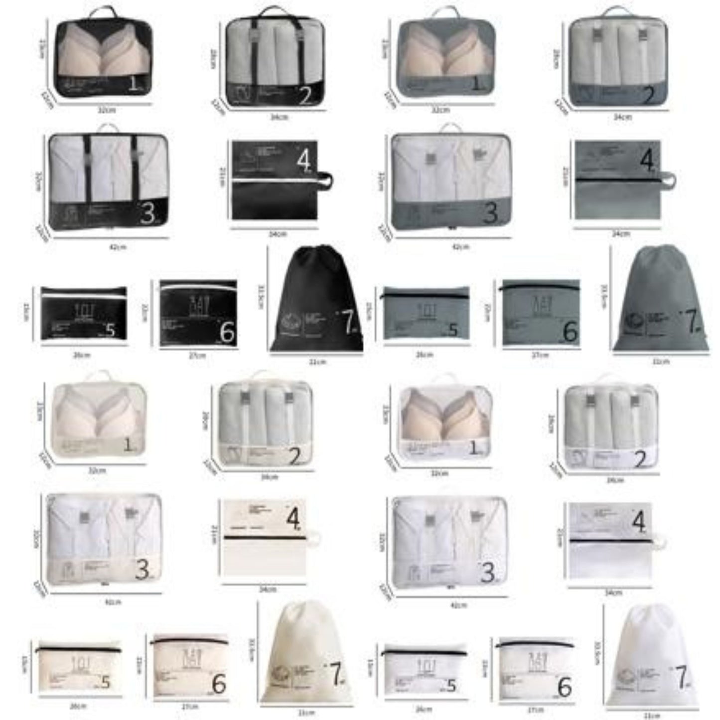 7-Piece Travel Storage Bag Set - LX0037