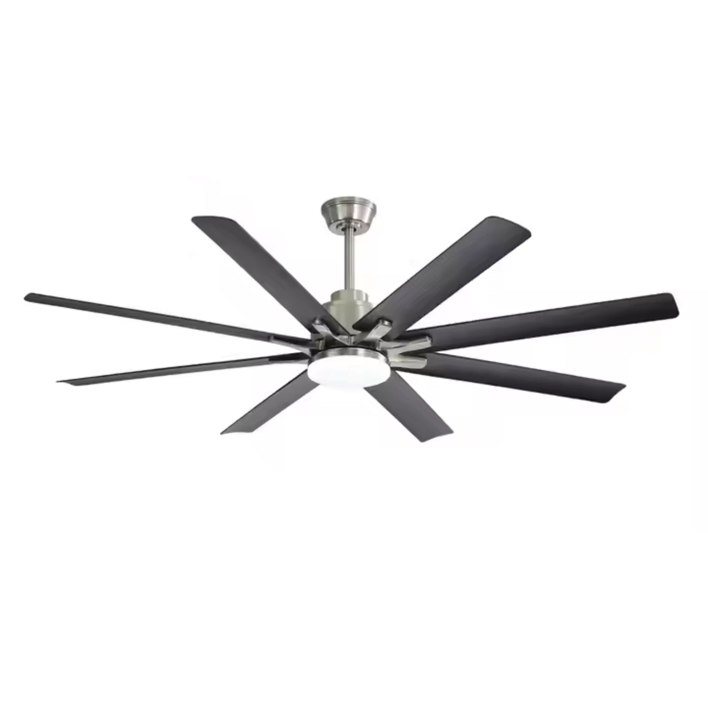 KBS-66K002 Brushed Nickel Black Blade Ceiling Fan with LED Light