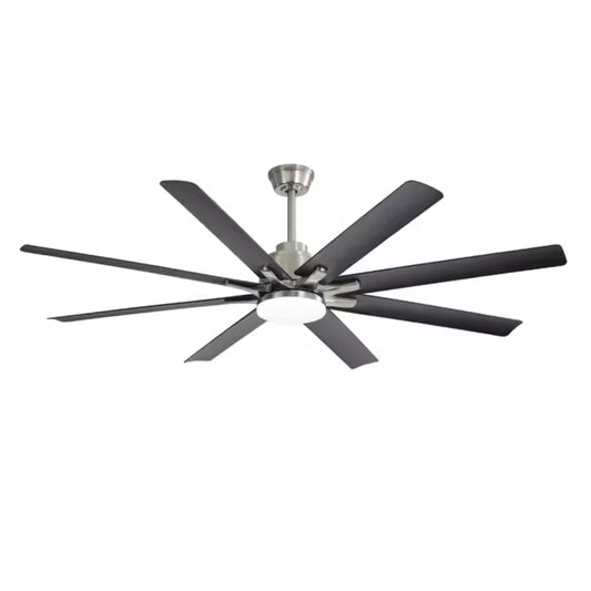 KBS-66K002 Brushed Nickel Black Blade Ceiling Fan with LED Light