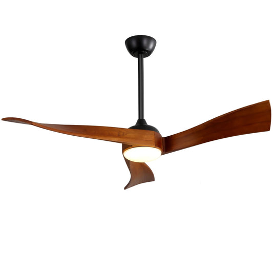 KBS-52K012 Matte Black Walnut Solid Wood Ceiling Fan